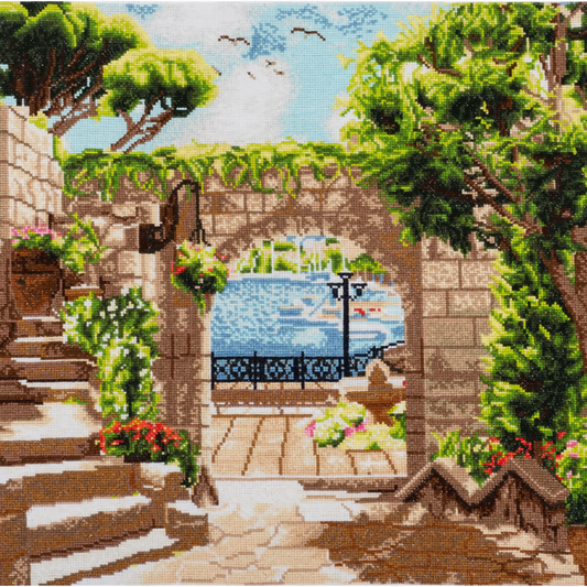 Trimits Harbour View XL Cross Stitch Kit Completed