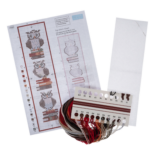 Trimits Owls Cross Stitch Bookmark Kit Contents