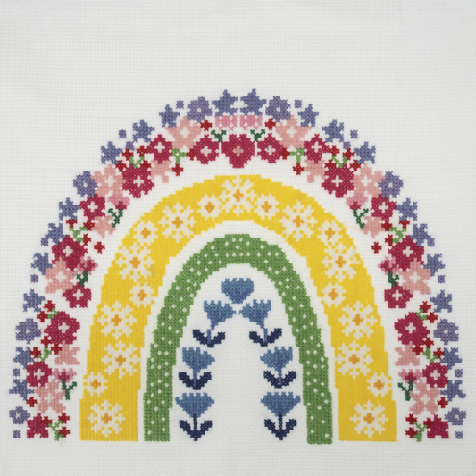 Trimits Rainbow Large Cross Stitch Kit Completed