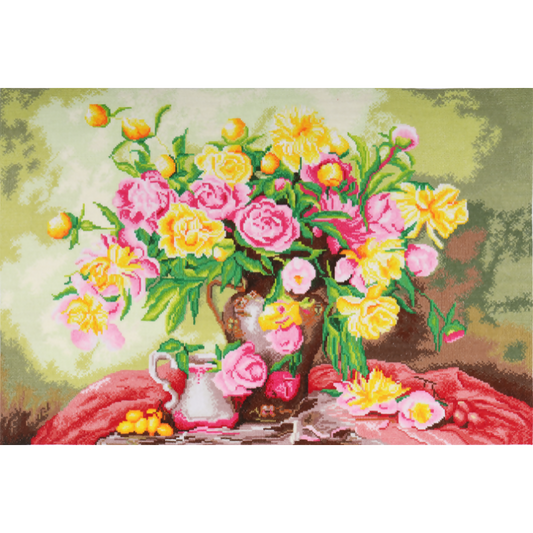 Trimits Roses XL Cross Stitch Kit Completed