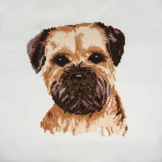 Trimits Terrier Large Cross Stitch Kit Completed