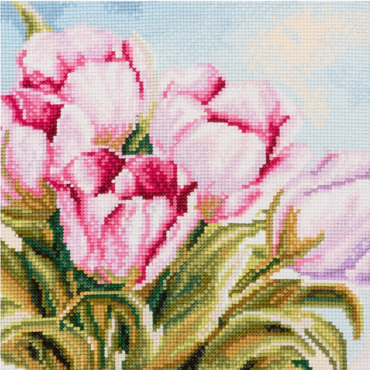 Trimits Tulips Large Cross Stitch Kit Completed