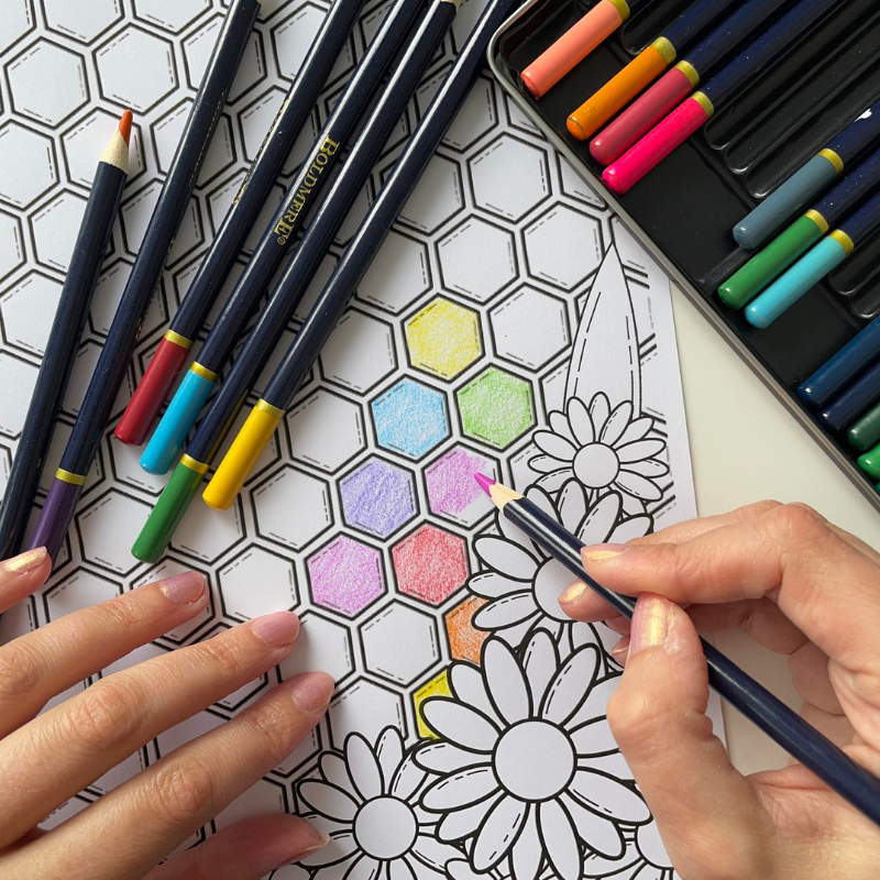 Someone colouring