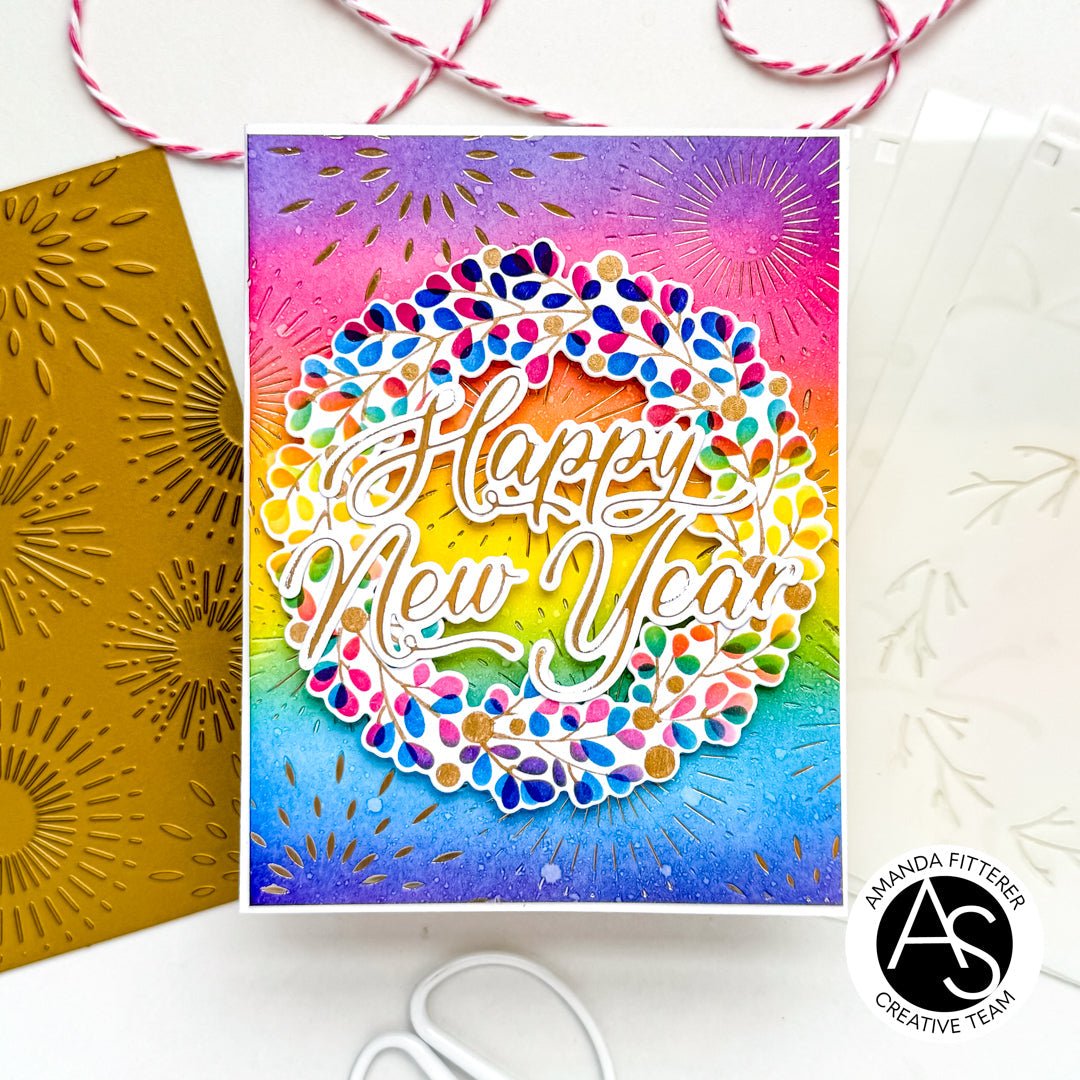 Alex Syberia Designs Holiday Wreath & Branch Stencil & Die Set - CraftSource Market: Craft Supplies & Kits Papercraft > Stencils