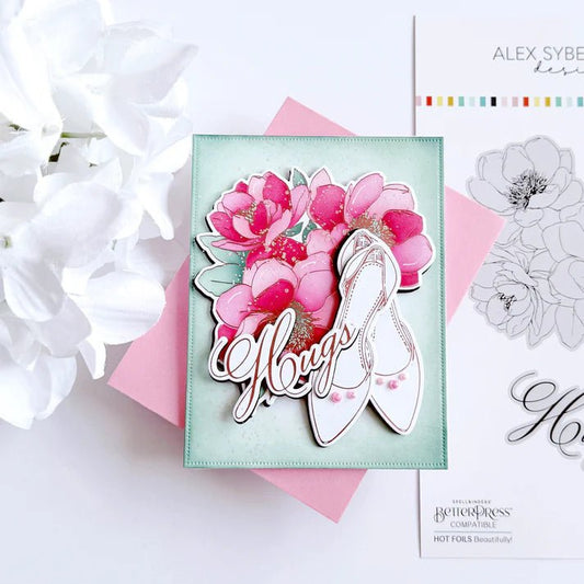 Alex Syberia Designs Hugs in Bloom BetterPress Plate & Die Set - CraftSource Market: Craft Supplies & Kits Papercraft > Dies > Metal Cutting Dies