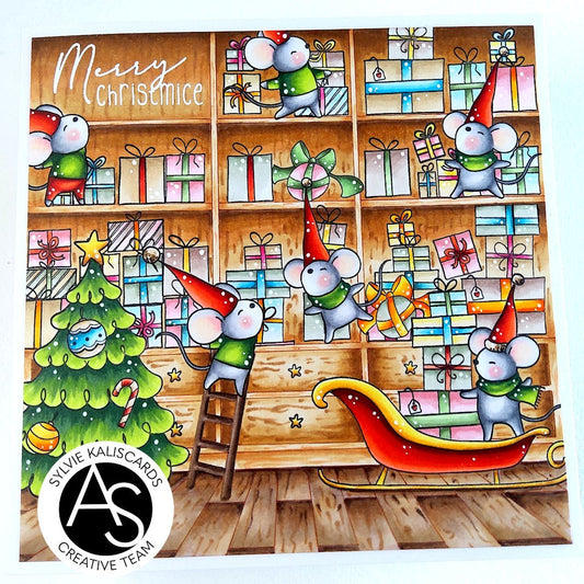 Alex Syberia Designs Merry Christmice Stamp Set - CraftSource Market: Craft Supplies & Kits Papercraft > Stamps > Photopolymer Stamps