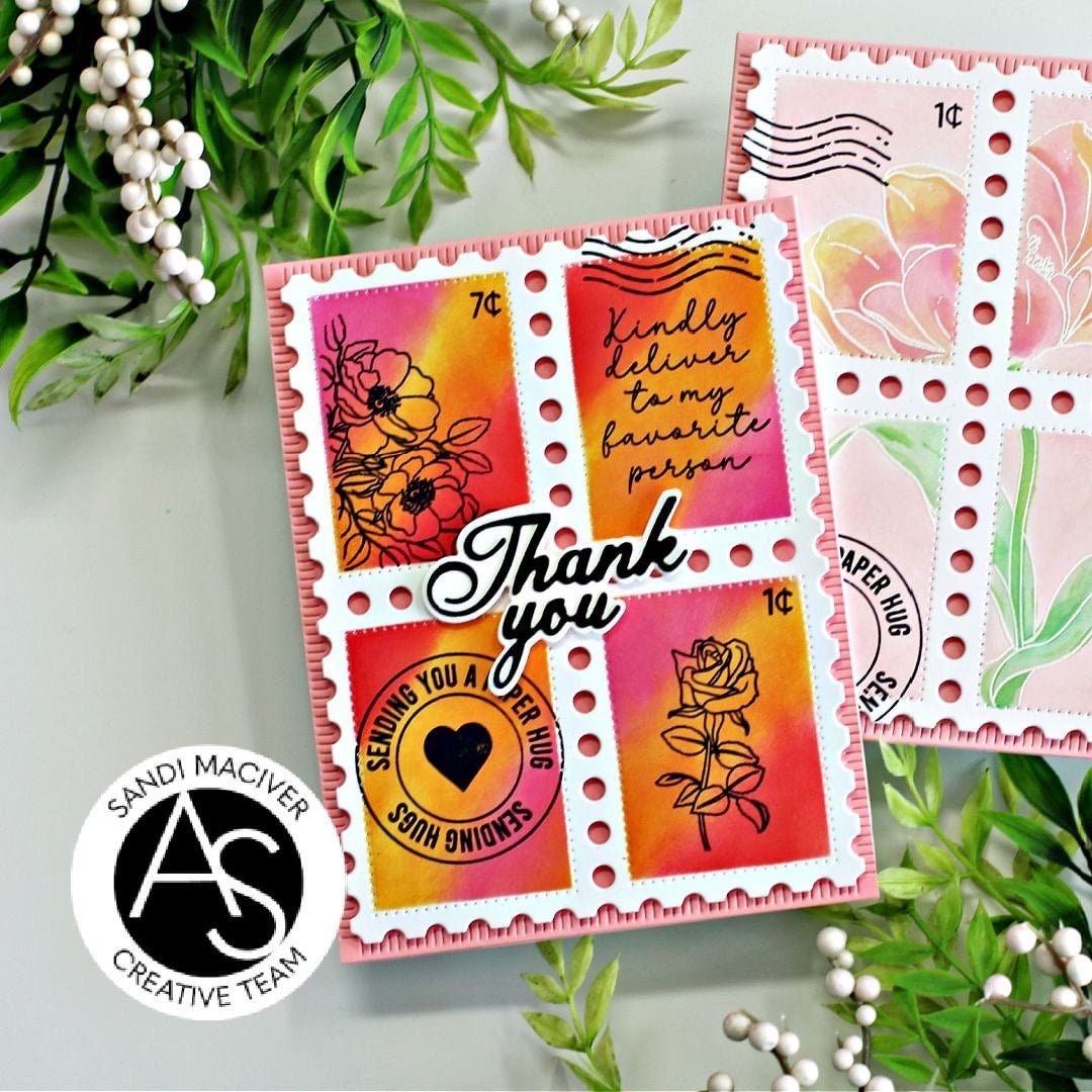 Alex Syberia Designs Postage Stamps Stencil - CraftSource Market: Craft Supplies & Kits Papercraft > Stencils