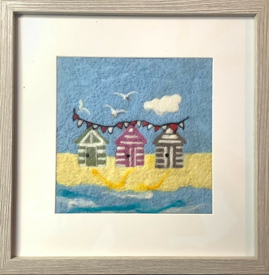 Beach Huts Felted Picture Kit - CraftSource Market: Craft Supplies & Kits