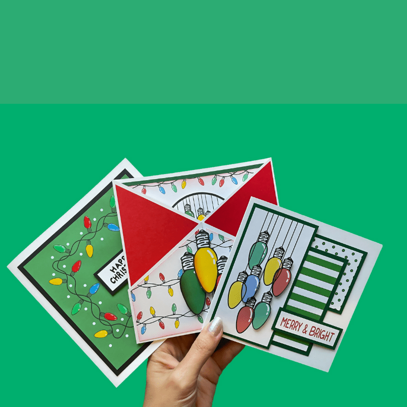 Card Making Kit - Christmas Lights - CraftSource Market: Craft Supplies & Kits