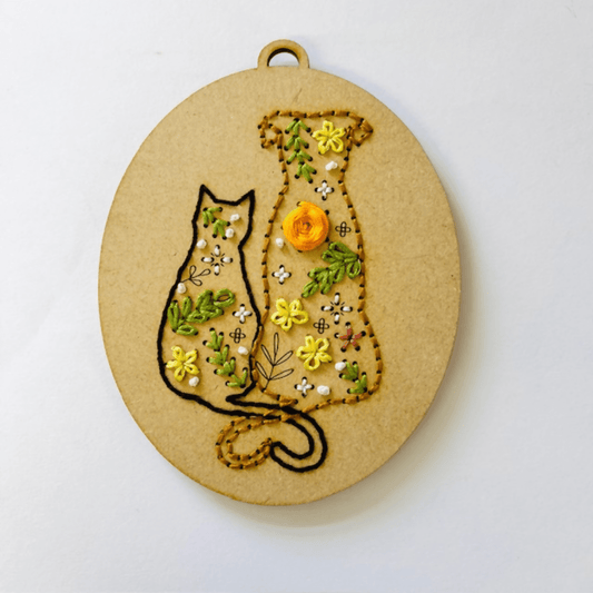 Cat & Dog Embroidery Kit - CraftSource Market: Craft Supplies & Kits Embroidery