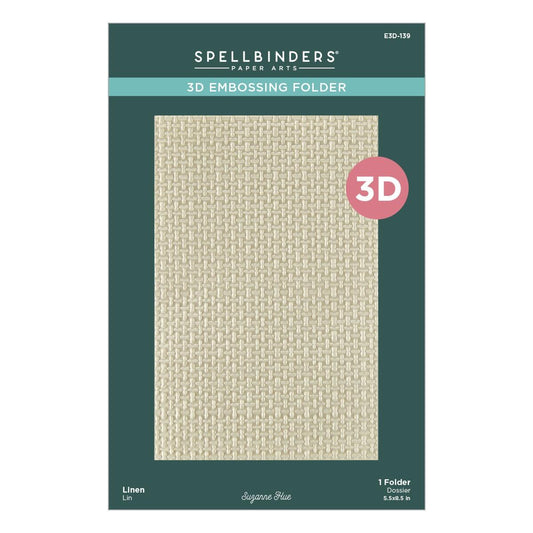The Spellbinders Linen 3D Embossing Folder from the Texture Foliage Collection.