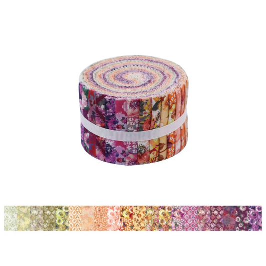 Floral Radiance Wide Jelly Roll - CraftSource Market: Craft Supplies & Kits Jelly Rolls