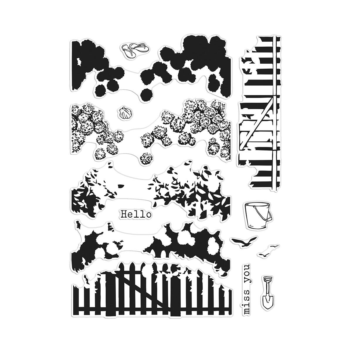 Hero Arts Coastal Blooms HeroScape Clear Stamps from the Seaside Blooms Collection - CraftSource Market: Craft Supplies & Kits Papercraft > Stamps > Photopolymer Stamps