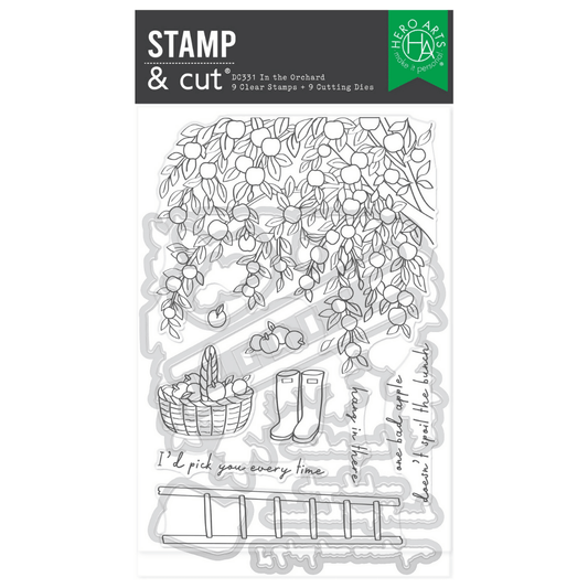 Hero Arts In The Orchard Stamp & Die + Stencil Bundle | I Pick You Collection - CraftSource Market: Craft Supplies & Kits Stamps