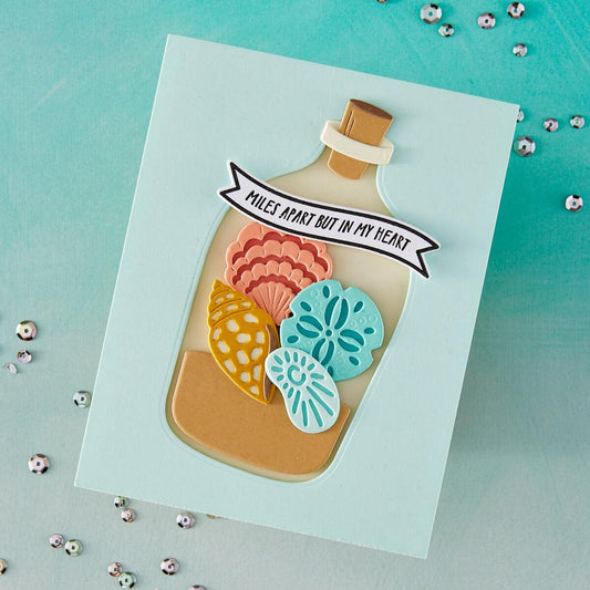 Hero Arts Message in a Bottle Etched Dies from the Summer by The Shore Collection - CraftSource Market: Craft Supplies & Kits Papercraft > Dies > Metal Cutting Dies