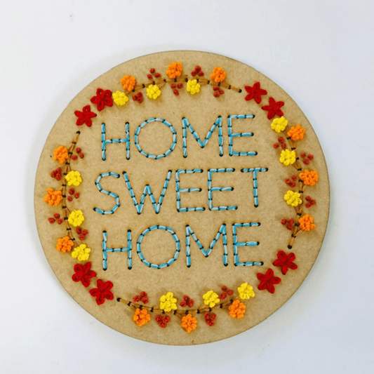 Home Sweet Home Embroidery Kit - CraftSource Market: Craft Supplies & Kits Embroidery