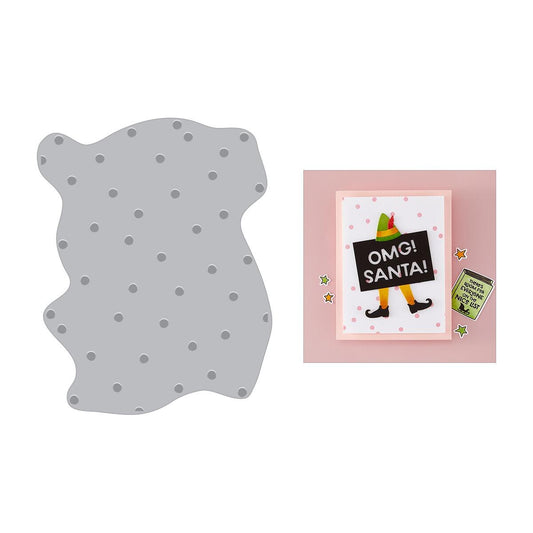 A finished handmade card with an intricate foiled design created with the Celebration LetterPress Foil Plate.