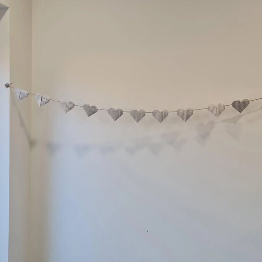 String of Recycled Paper Heart Bunting Kit