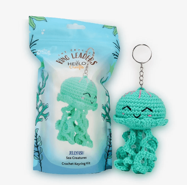 Knitty Critters Ring Leaders - Jellyfish Crochet Keyring Kit - CraftSource Market: Craft Supplies & Kits Crochet