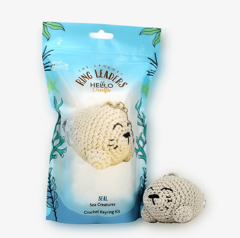 Knitty Critters Ring Leaders - Seal Crochet Keyring Kit - CraftSource Market: Craft Supplies & Kits Crochet