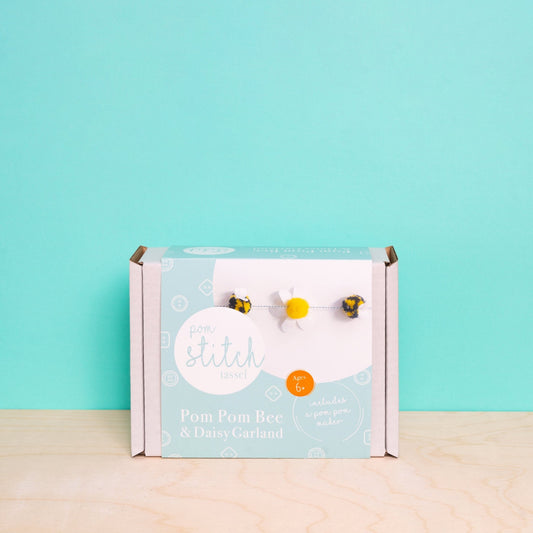 Pom Pom Bee & Daisy Garland Kit - CraftSource Market: Craft Supplies & Kits Yarn Craft Kit