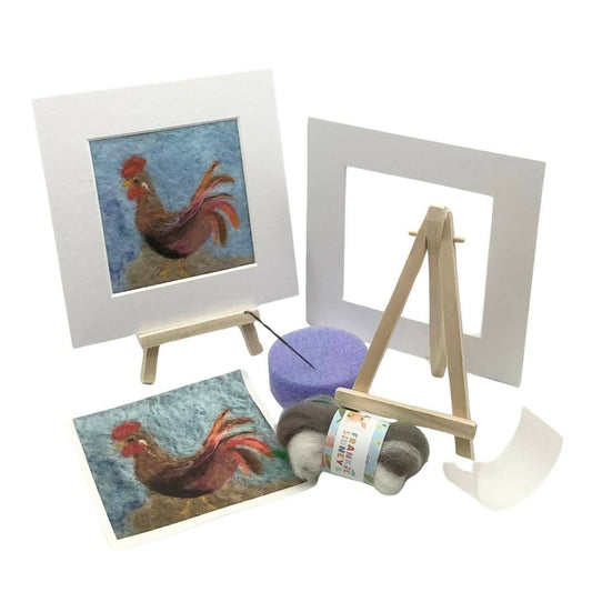 Rooster Mini Picture Felting Kit - CraftSource Market: Craft Supplies & Kits