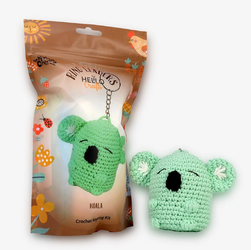 Knitty Critters Ring Leaders - Koala Crochet Keyring Kit