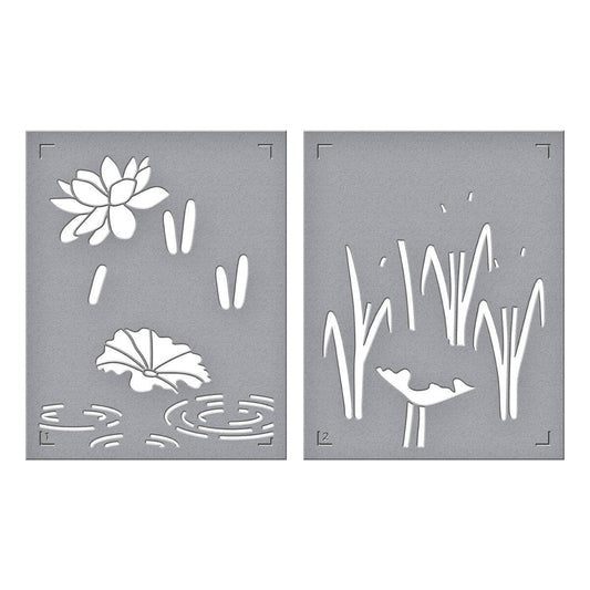 Spellbinders Lily Pad Stencil - CraftSource Market: Craft Supplies & Kits Spellbinders > Stencils > Floral > Craft Stencil