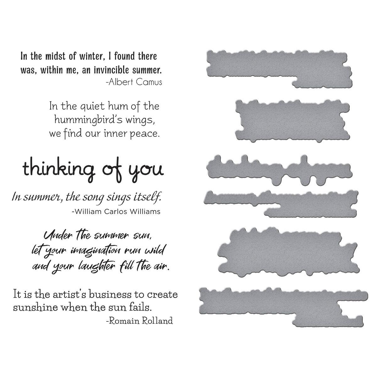 Spellbinders Summer Solstice Garden Sentiments BetterPress Plate & Die Set - CraftSource Market: Craft Supplies & Kits Spellbinders > Bundles > Summer > Craft Bundle