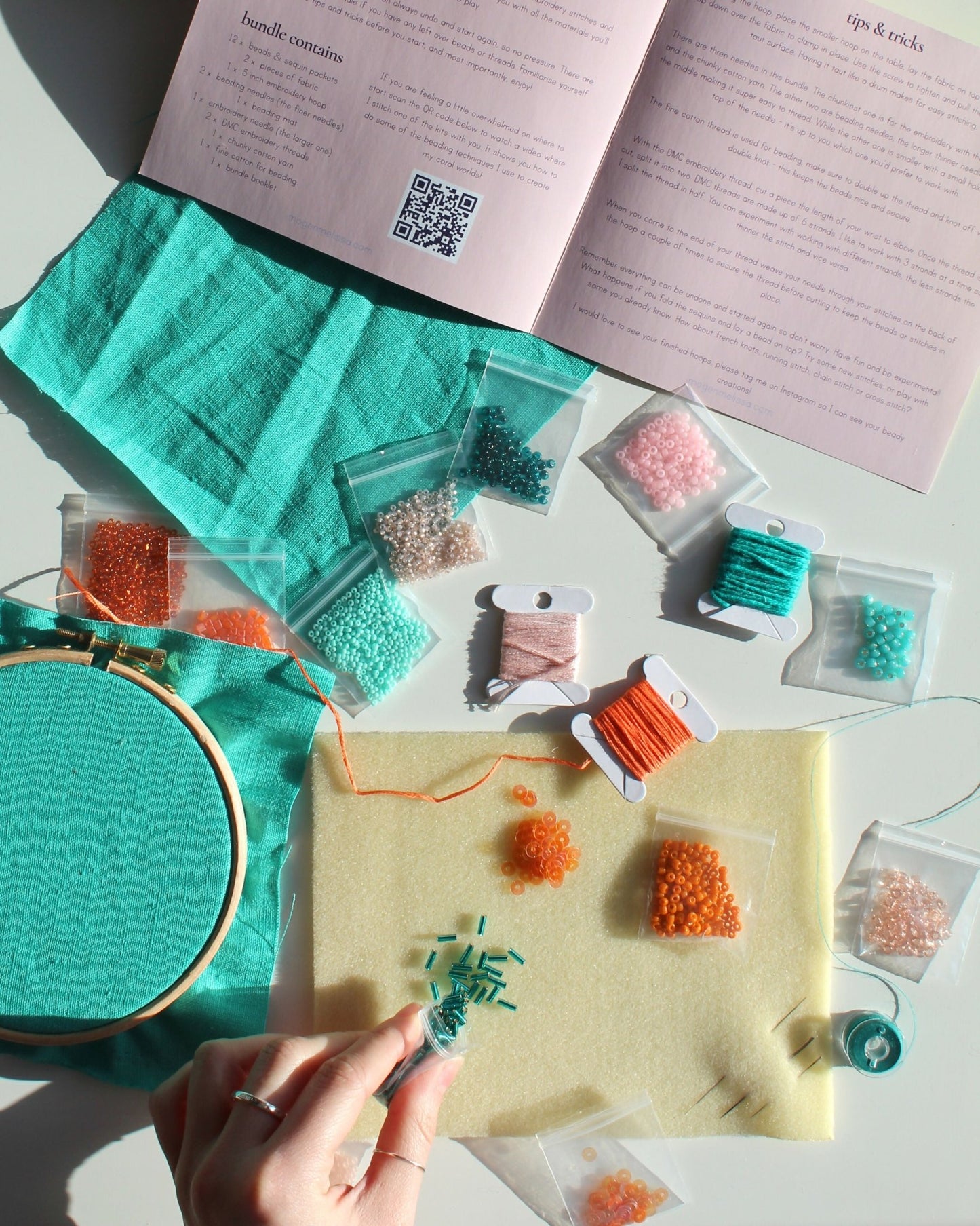 The Turquoise Beaded Embroidery Kit - CraftSource Market: Craft Supplies & Kits Beaded Embroidery