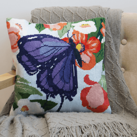 Trimits Butterfly Half Stitch Cushion Kit - CraftSource Market: Craft Supplies & Kits Embroidery and Cross Stitch