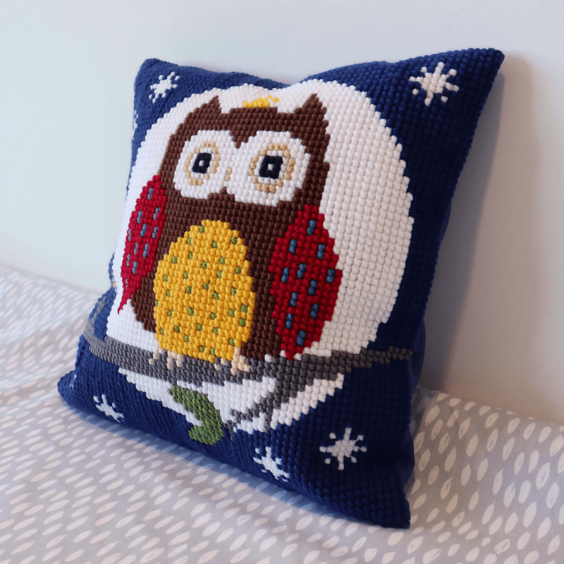 Trimits Cushion Night Owl Cross Stitch Kit - CraftSource Market: Craft Supplies & Kits Embroidery and Cross Stitch