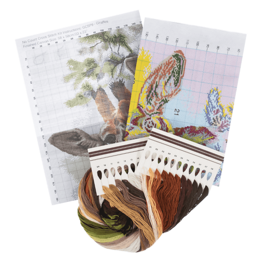Trimits Extra Large Giraffes Cross Stitch Kit - CraftSource Market: Craft Supplies & Kits Embroidery and Cross Stitch