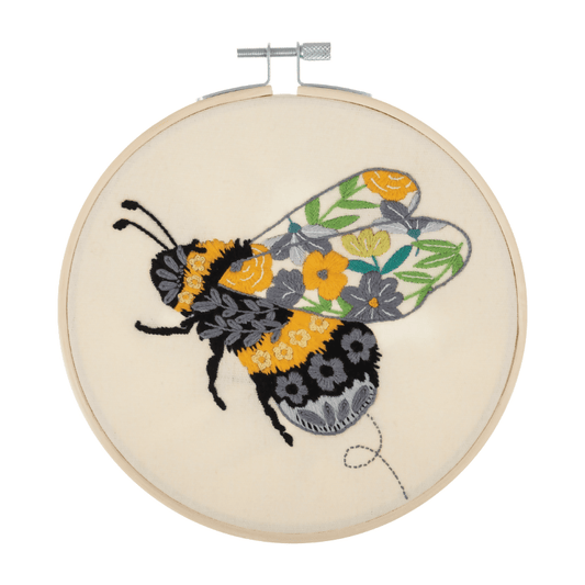 Trimits Floral Bee Embroidery Hoop Kit - CraftSource Market: Craft Supplies & Kits Embroidery and Cross Stitch