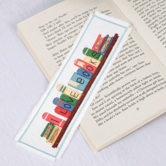 Trimits I Love Books Cross Stitch Bookmark Kit - CraftSource Market: Craft Supplies & Kits Embroidery and Cross Stitch