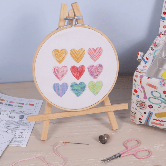 Trimits Ombre Hearts Embroidey Hoop Kit - CraftSource Market: Craft Supplies & Kits Embroidery and Cross Stitch