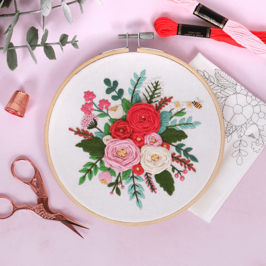 Trimits Rose Embroidery Hoop Kit - CraftSource Market: Craft Supplies & Kits Embroidery and Cross Stitch