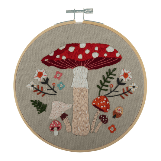 Trimits Toadstool Embroidery Hoop Kit - CraftSource Market: Craft Supplies & Kits Embroidery and Cross Stitch