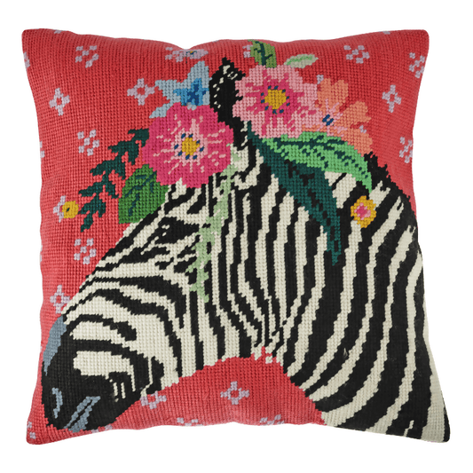 Trimits Zebra Half Stitch Cushion Kit - CraftSource Market: Craft Supplies & Kits Embroidery and Cross Stitch