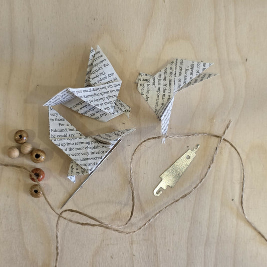 Kit to make 6 hanging origami doves, easy to fold