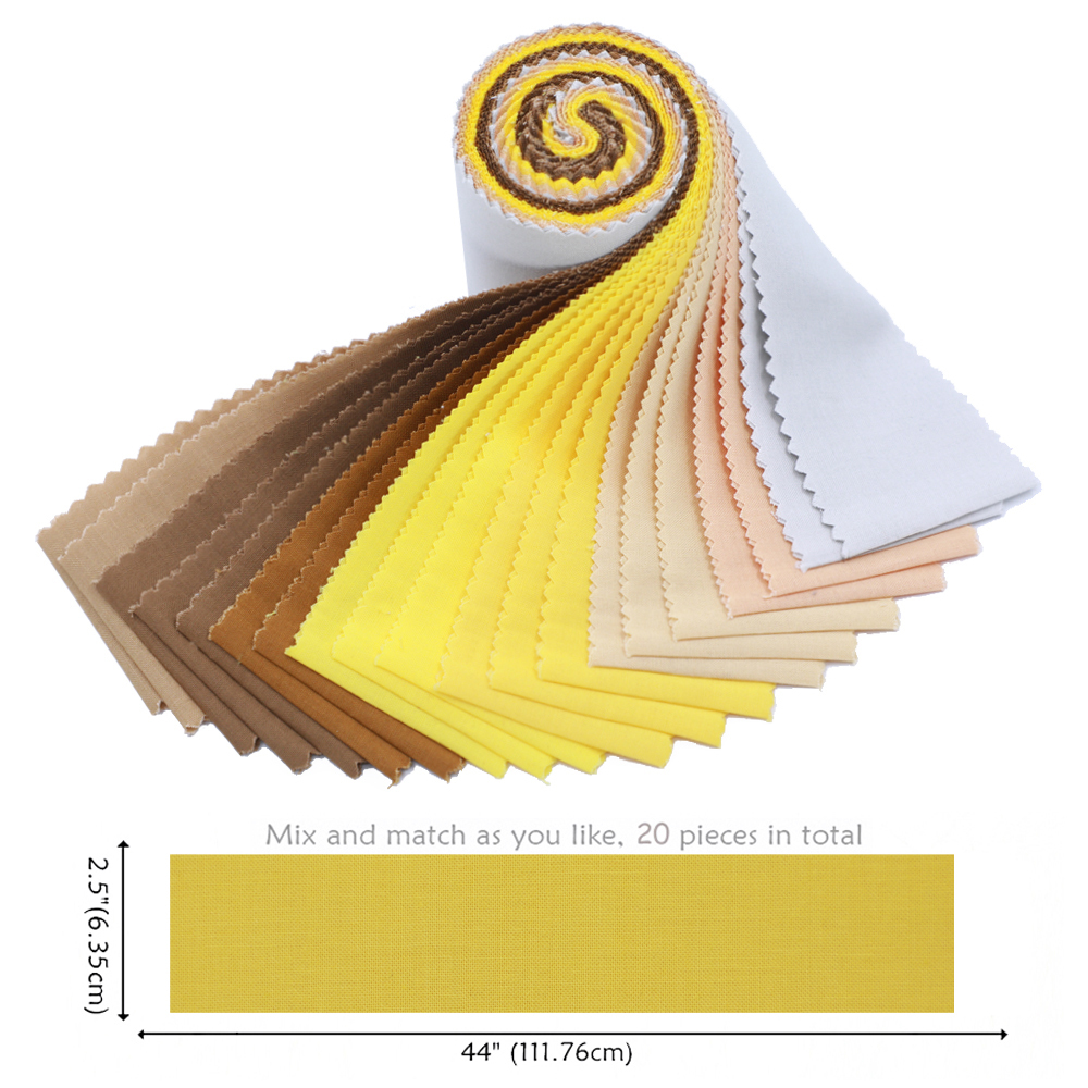 Set of fabric swatches in various colors with a yellow swatch on top