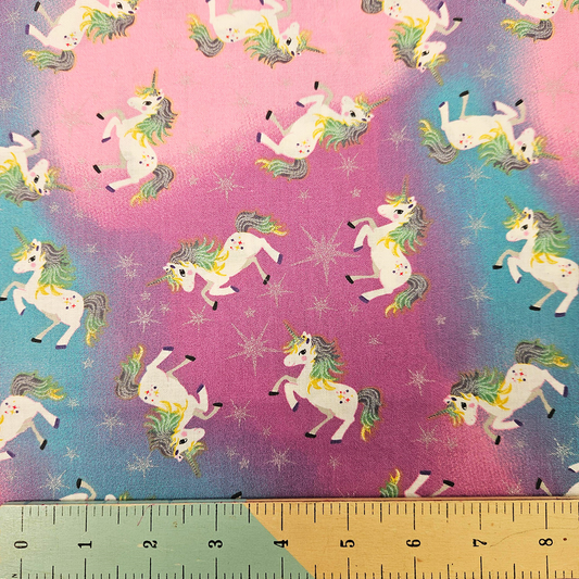 The Craft Cotton Co. 100% Cotton Unicorn and Stars Fabric