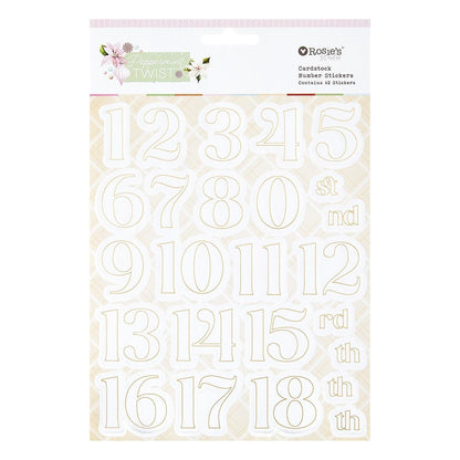 The Rosie's Studio Peppermint Twist Cardstock Number Stickers set.