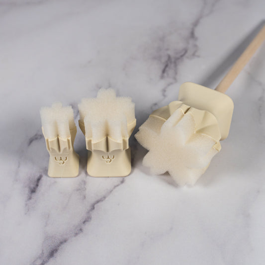 5-Petal Forked Flower Underglaze Sponge Stamps