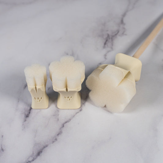 5-Petal Rounded Flower Underglaze Sponge Stamps