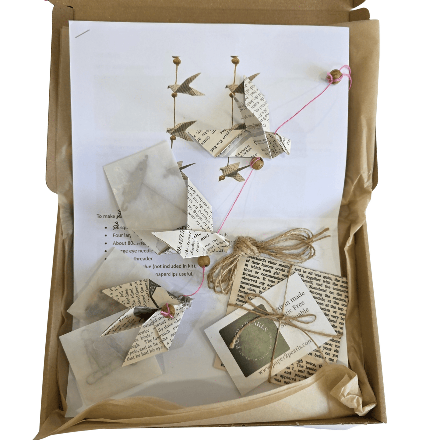 6 Hanging Origami Doves Kit - CraftSource Market: Craft Supplies & Kits Papercraft > Origami Kits > Beginner