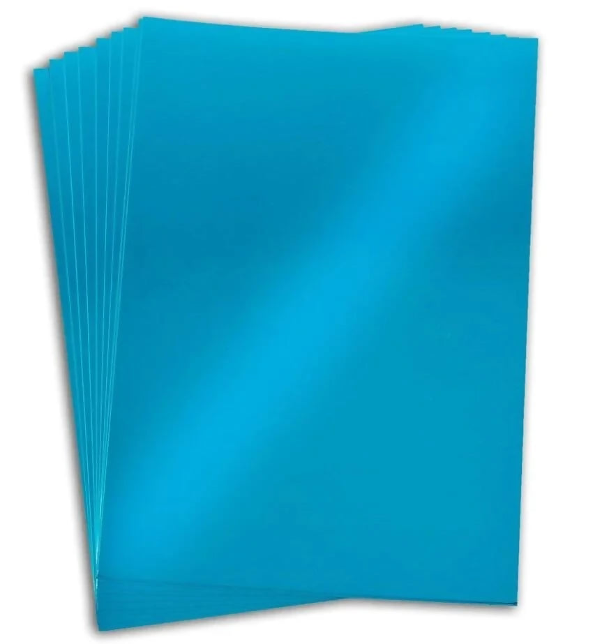Stack of turquoise Mirror Card
