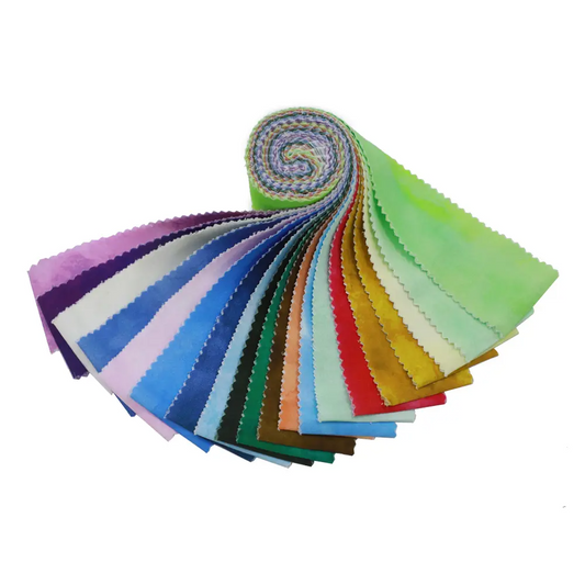 Color swatch with various fabric samples arranged in a circular pattern on a white background.