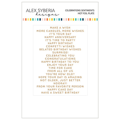 Alex Syberia Designs Celebrations Sentiments Hot Foil Plate