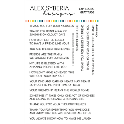 Alex Syberia Designs Expressing Gratitude Sentiments Stamp Set